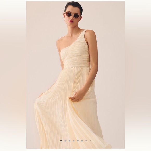 Anthropologie Forever That Girl One-Shoulder Pleated Dress - Picture 2 of 5
